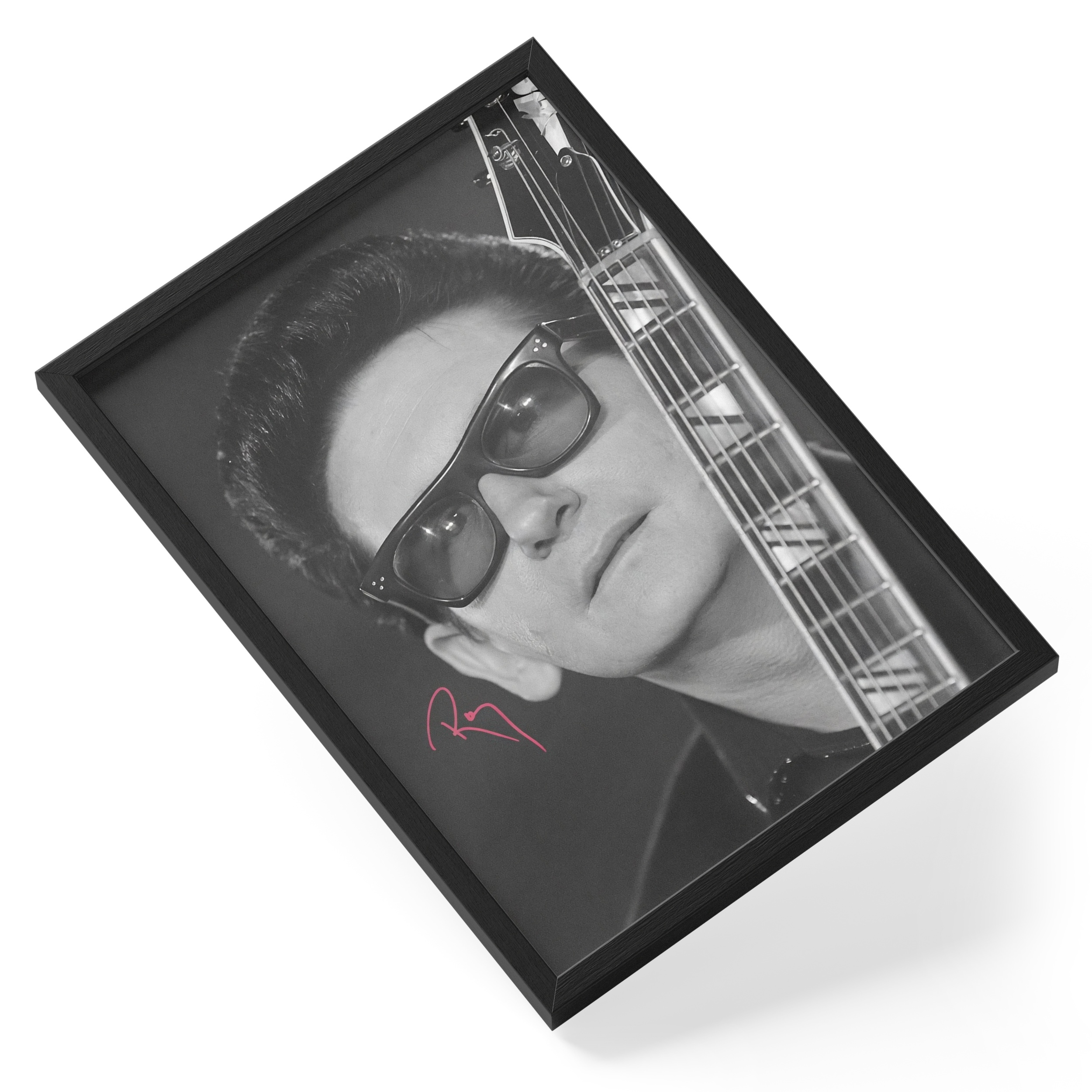 Roy Orbison Rock Roll Singer Pretty Woman Portrait Signed — angled view