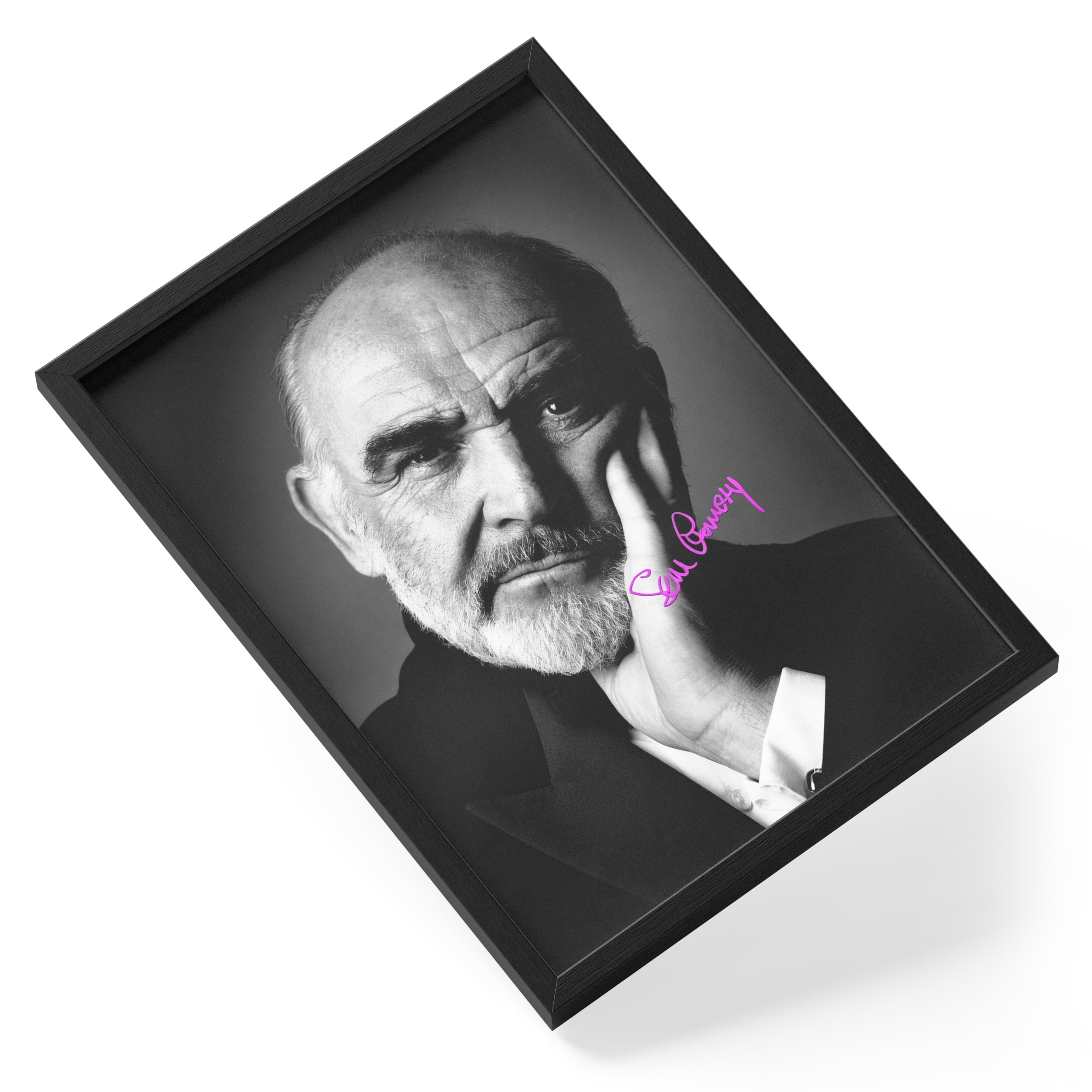 Sean Connery 007 Bond Tuxedo Spy Portrait Signed — angled view