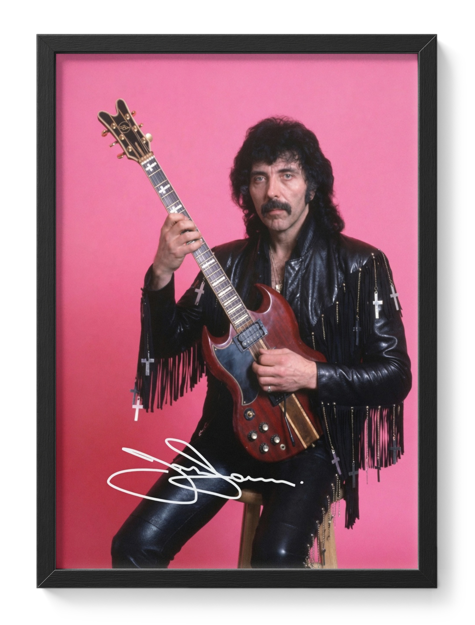 Tony Iommi Black Sabbath Guitarist Metal Portrait Signed — main view
