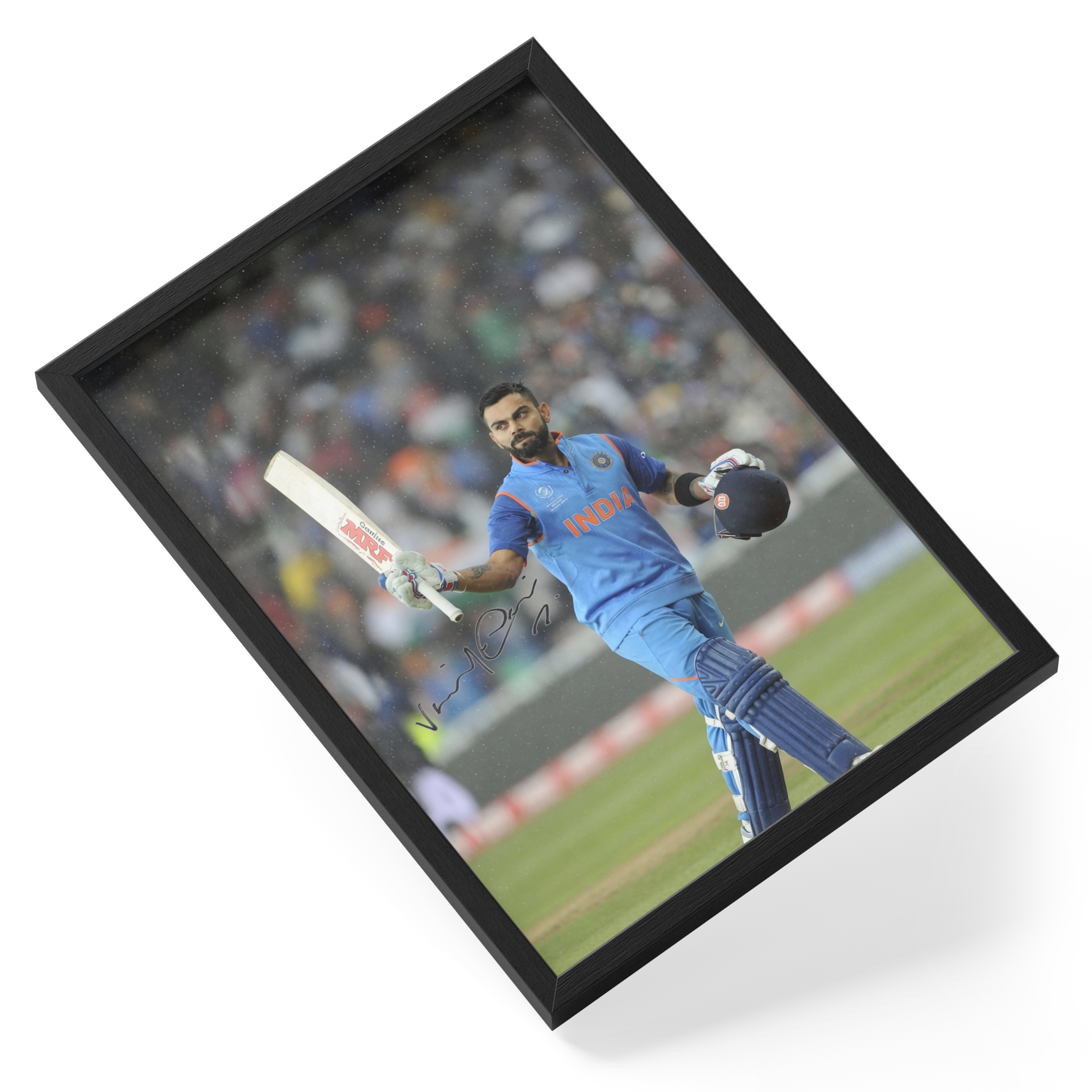 Virat Kohli Cricket India Batsman Champion Portrait Signed — angled view