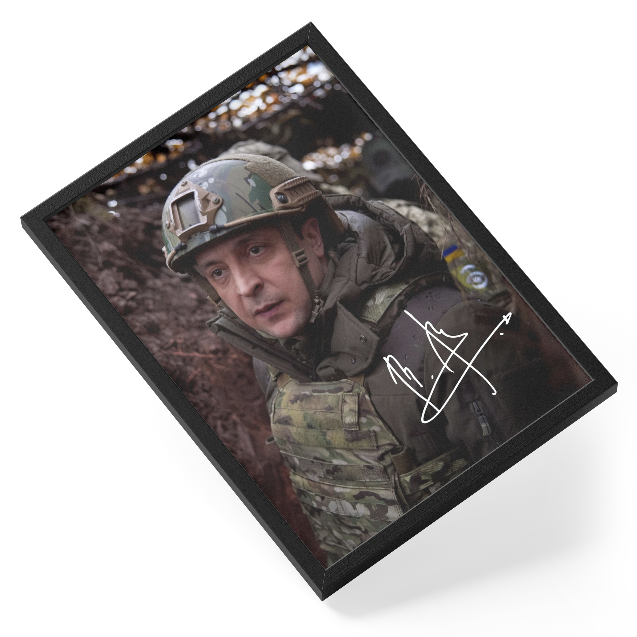 Volodymyr Zelenskyy Ukraine President Leader Portrait — angled view