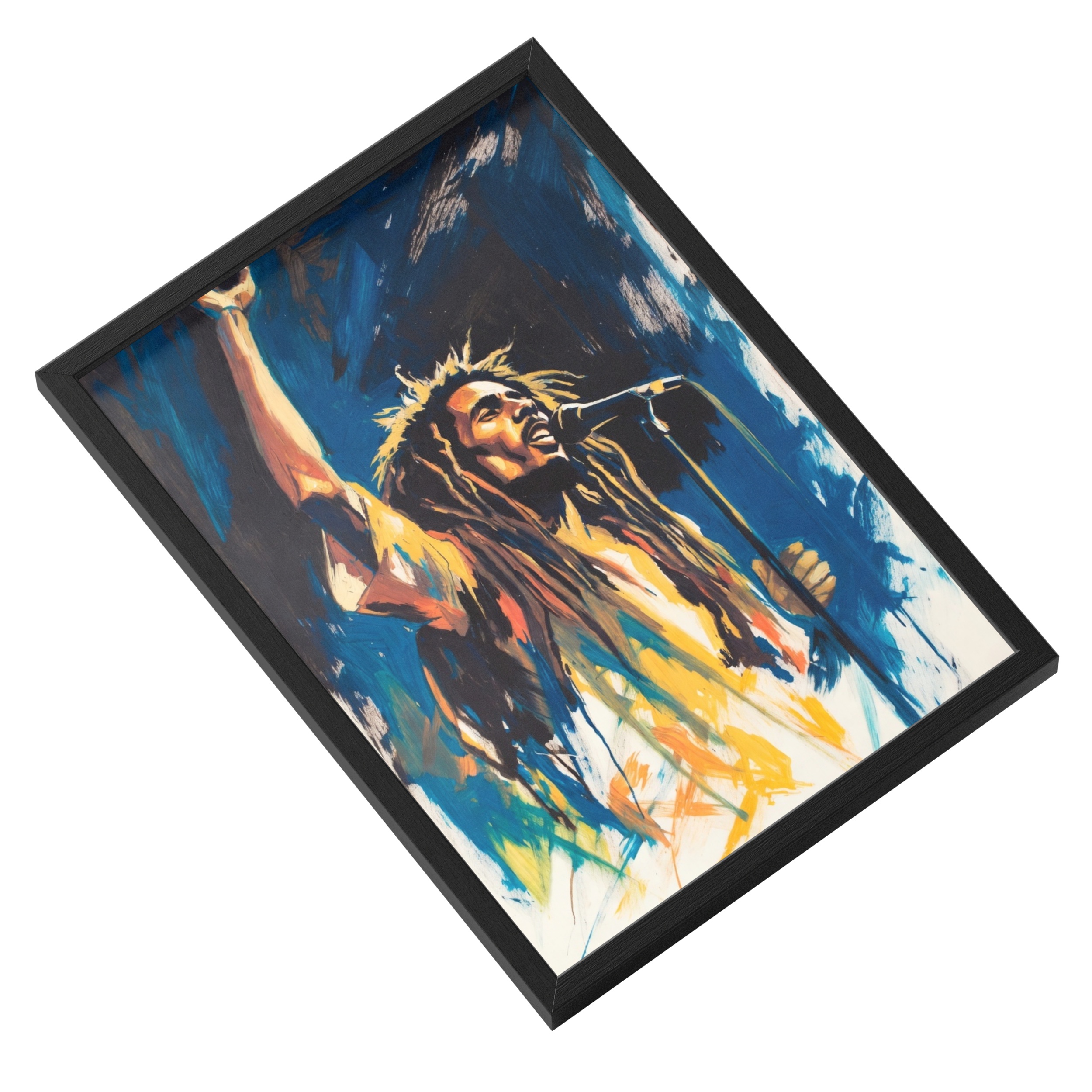 Bob Marley Pop Icon Oil Painting Reggae Roots Rock King Revolutionary — angled view