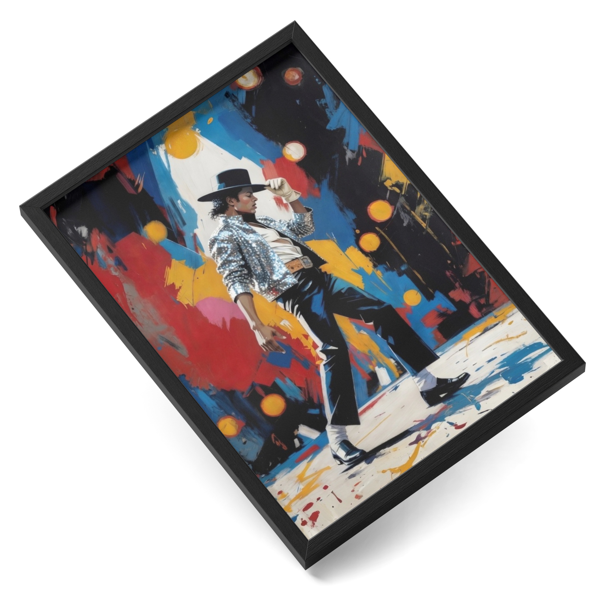 Michael Jackson Pop Icon Oil Painting King Music Star Mj Electrifying — angled view